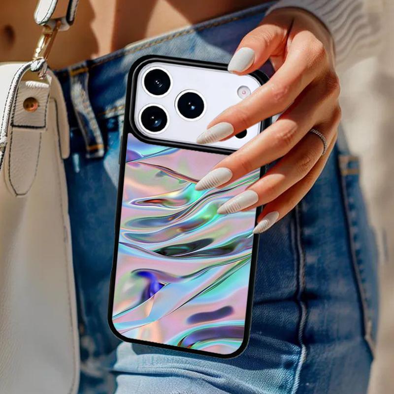Holographic Dope Trippy Print Phone Case For iPhone 17 Air 14 15 13 12 Max Cover For Apple 14 15 16 16e 11 Pro Max Plus