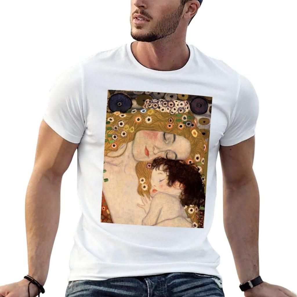 Gustav Klimt The Three Ages of Woman 1905 T-Shirt man t shirt designer black cotton t-shirt p