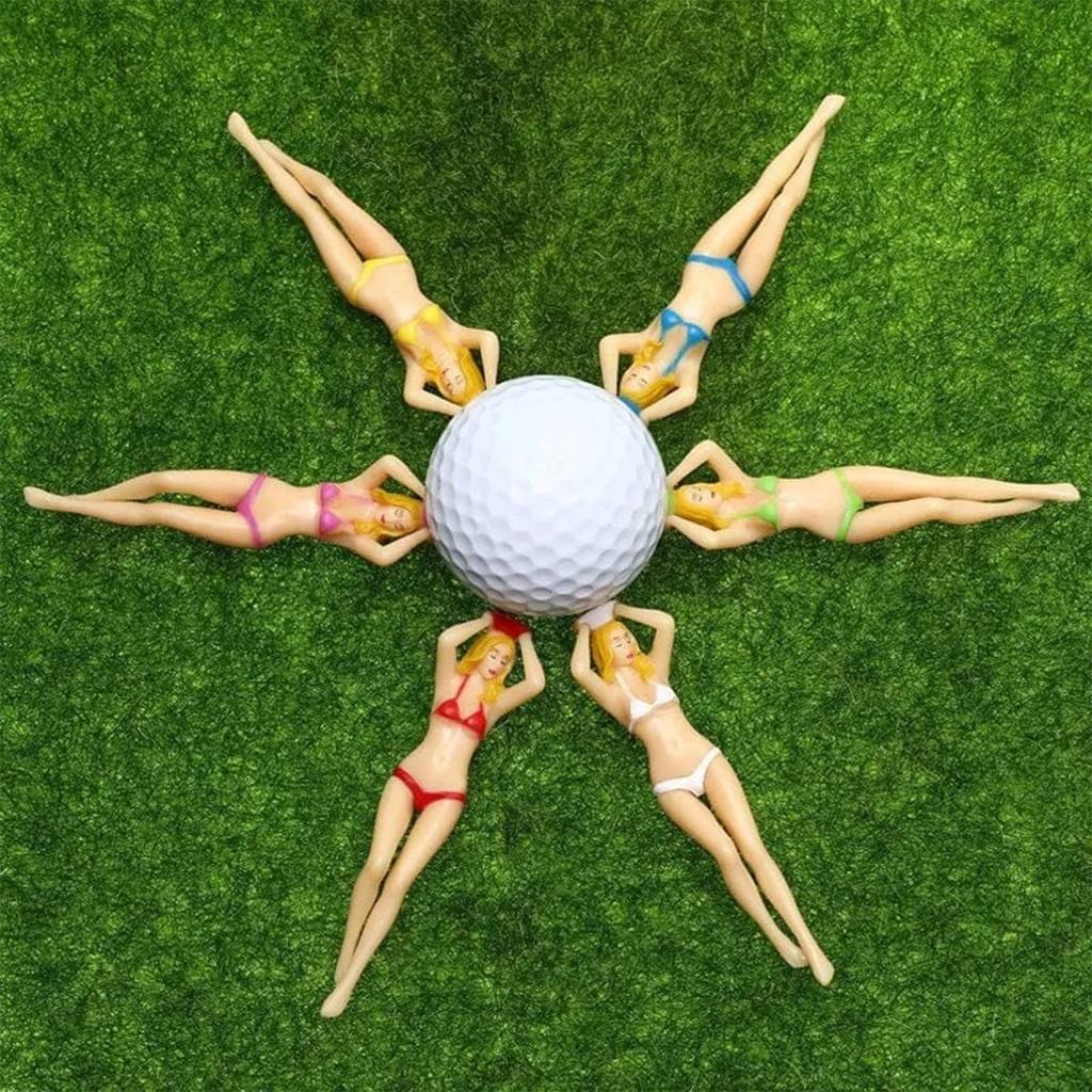 6pcs Bikini Golf Ball Markers Set with Female Figurine Design Durable Lightweight Plastic Golf Accessories for Course Play and Practice