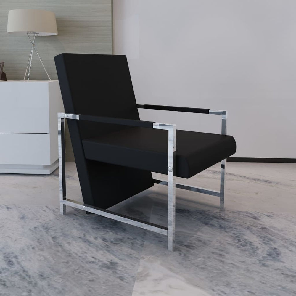 Fauteuil avec pieds chromés  Similicuir