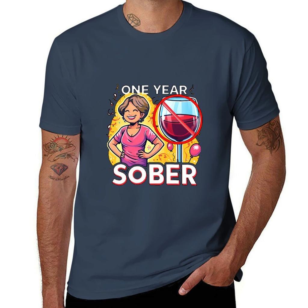One Year Sober Tshirt Big And Tall Short Sleeve Tee Tshirt