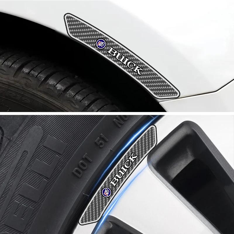 EHL2 4pcs Carbon Fiber Car Wheel Rim Stickers Auto Refit Accessories For Buick Excelle XT Envision Excelle GT Regal Encore Park GL8