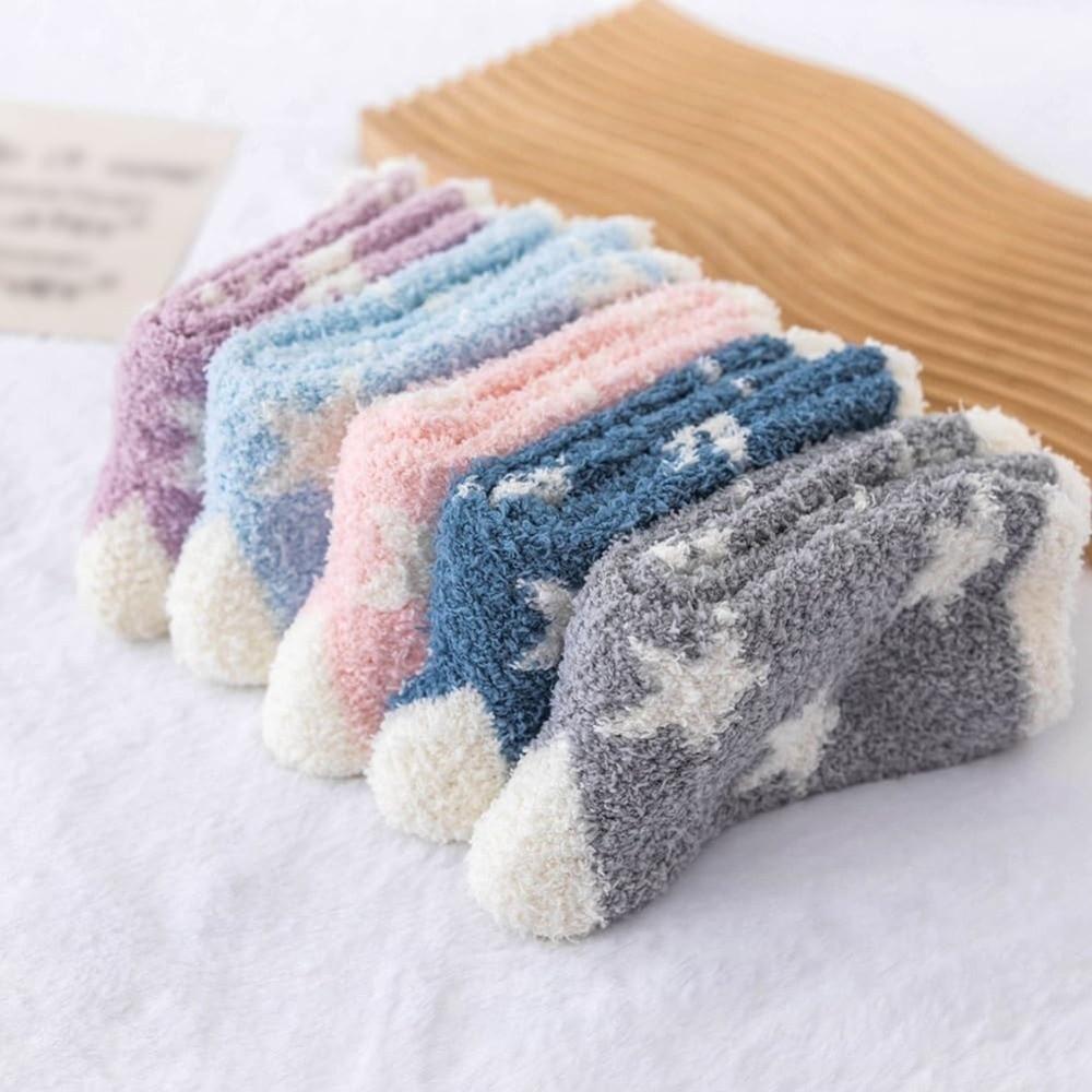 Breathable Coral Fleece Socks Thickened Middle Tube Socks New Floor Socks for Women