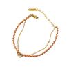 Elegant Red Rope Bracelet: Double Layer with Diamond, Titanium Steel, Chinese Style, for Women's Luck and Fashion.