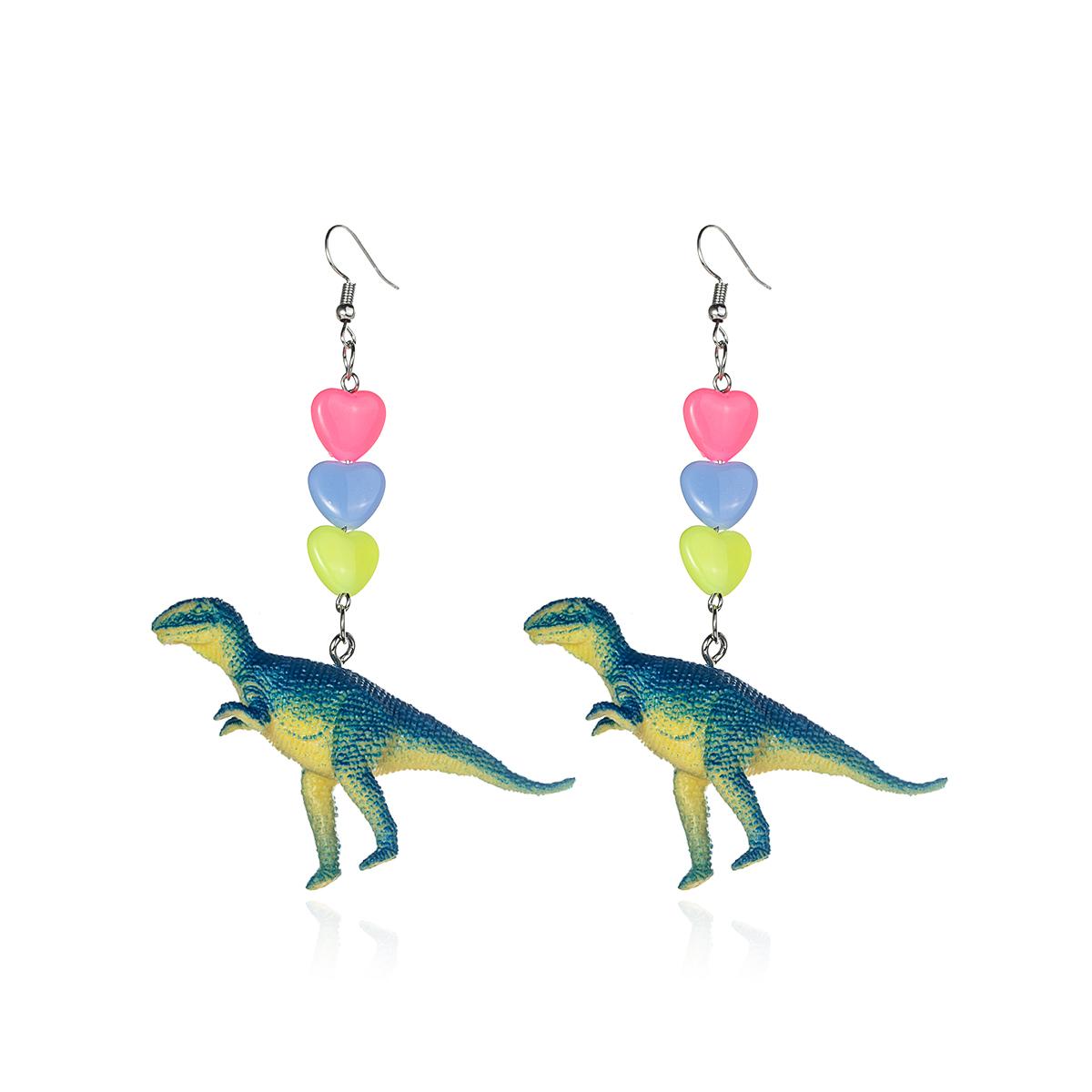 

Cute and Fun Love Resin Dinosaur Pendant Earrings, Same Style Valentine s Day Jewelry for Men and Women as a Gift