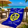 Leeds United Wappenmuster Strandtuch, Schnelltrocknend, Pflegeleicht, Geeignet für Fitness und Strandurlaub, Sport-Essential