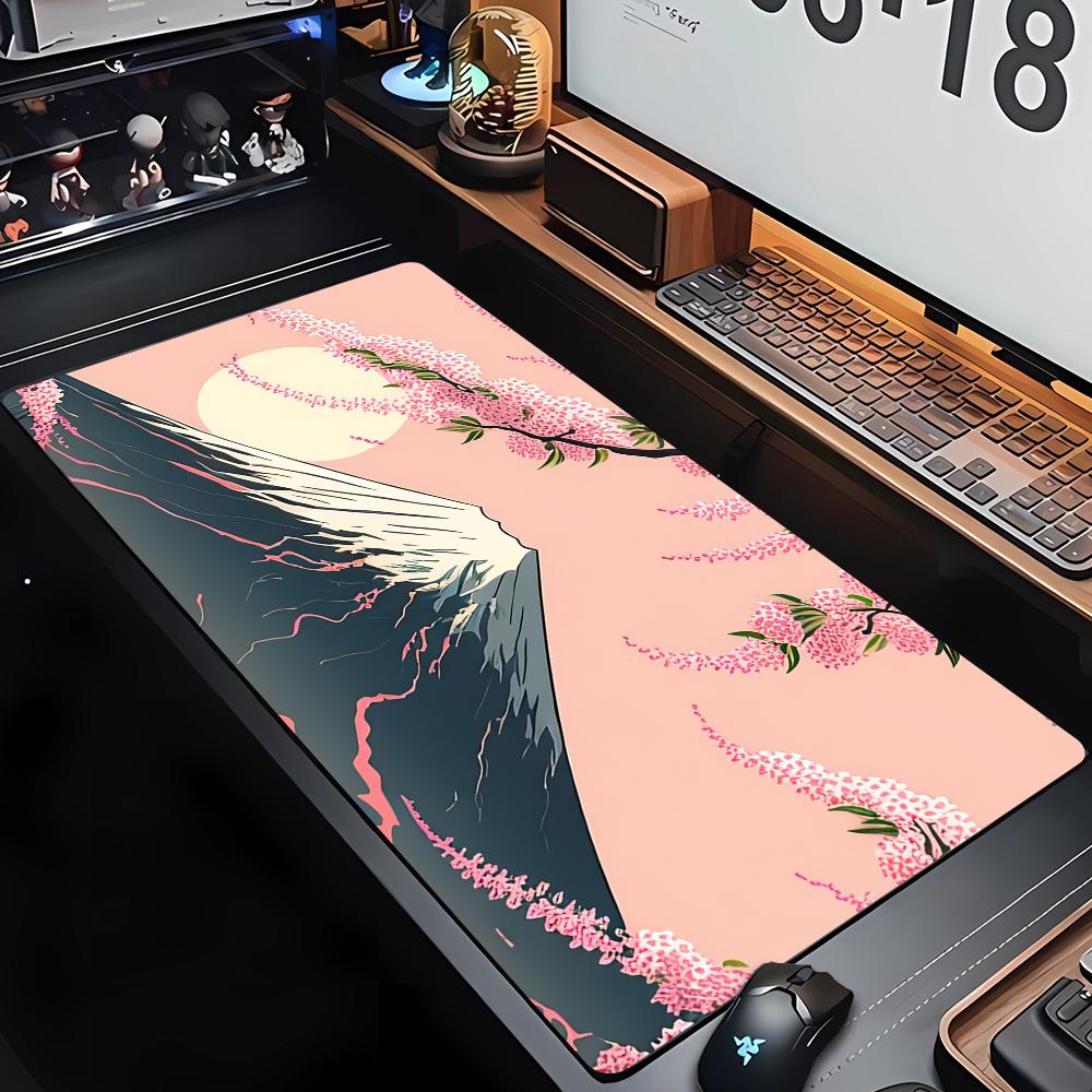 1000x500mm Home New HD Mousepad Sakura Japanese Cherry Blossom Mousepad Game keyboard pad Non-Slip Office PC Mount Fuji Mice Pad