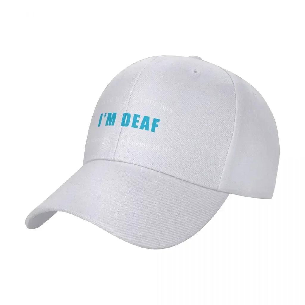 Deaf Awareness - I'm Deaf i need to see your lips to hear you Teal Baseball Cap Uv Protection Solar Hat Hood For Unisex Women's