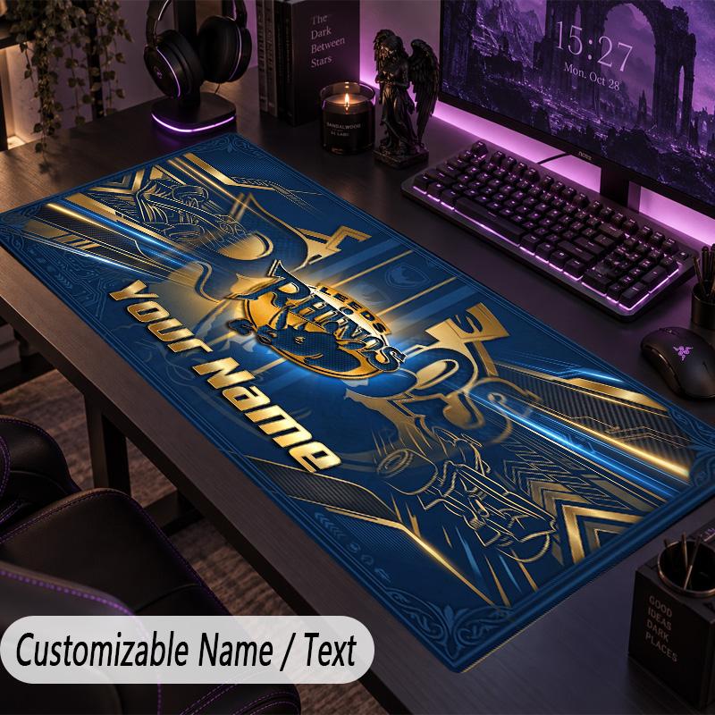Large Mouse PadLeeds Rhinos Custom Name Text Personalized Desk Mat Non Slip Gaming Pad