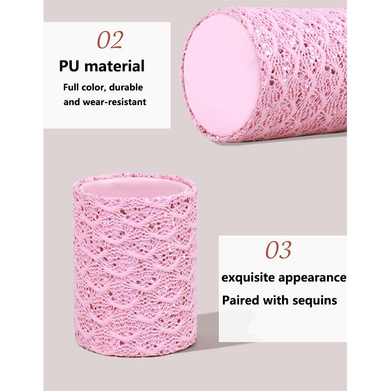 Sparkling Sequins Makeup Brush Storage Bucket Desktop Makeup Tools Storage Cosmetic Brushes Cylinder Container Home Storage Box