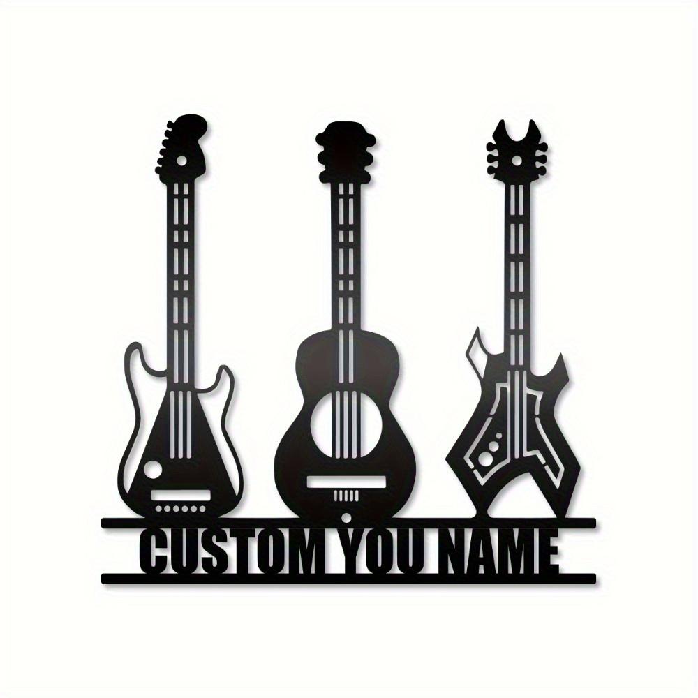 Custom Metal Guitarist Wall Art Matte Finish Musician Name Sign
