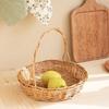 Traditional Handwoven Reed Basket Portable And Stylish Outdoor Picnics Container For Park Outings And Social Gatherings