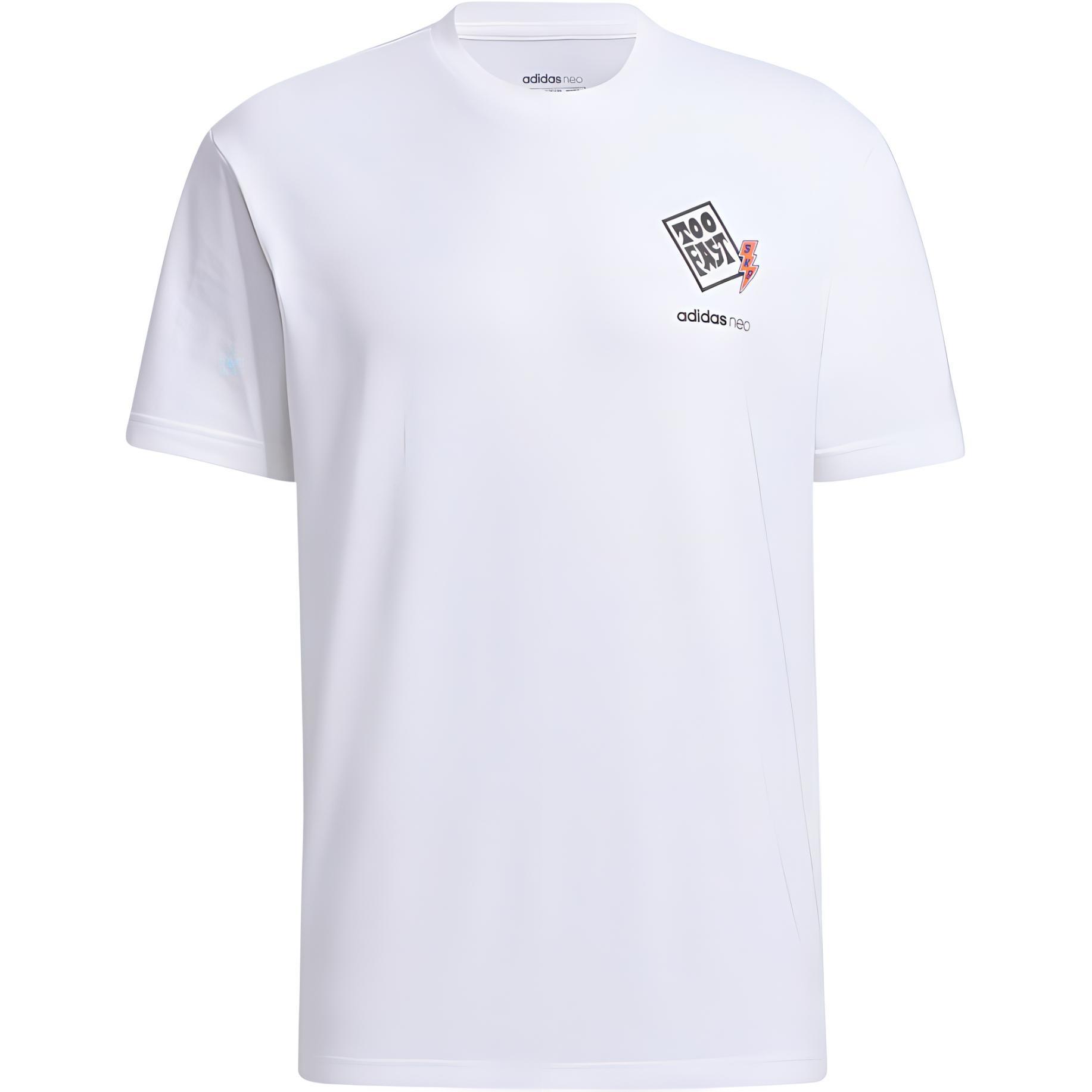 adidas neo Logo Printing Sports Short Sleeve White Men s GP4810 XL