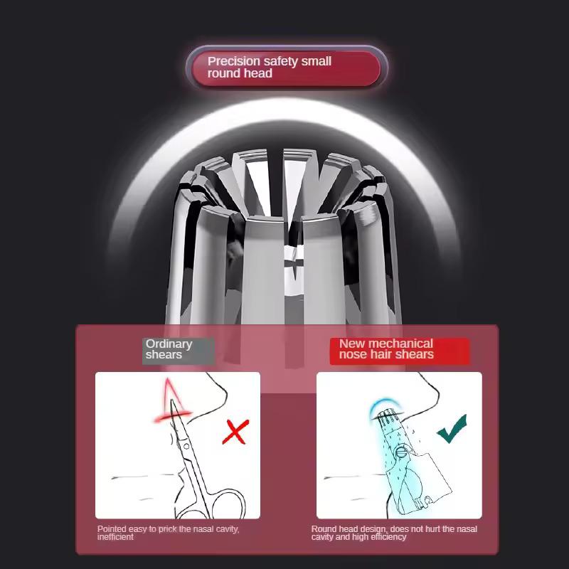 Washable Manual Nose Hair Trimmer For Men And Womens, Stainless Steel, Portable Nose Hair Clipper