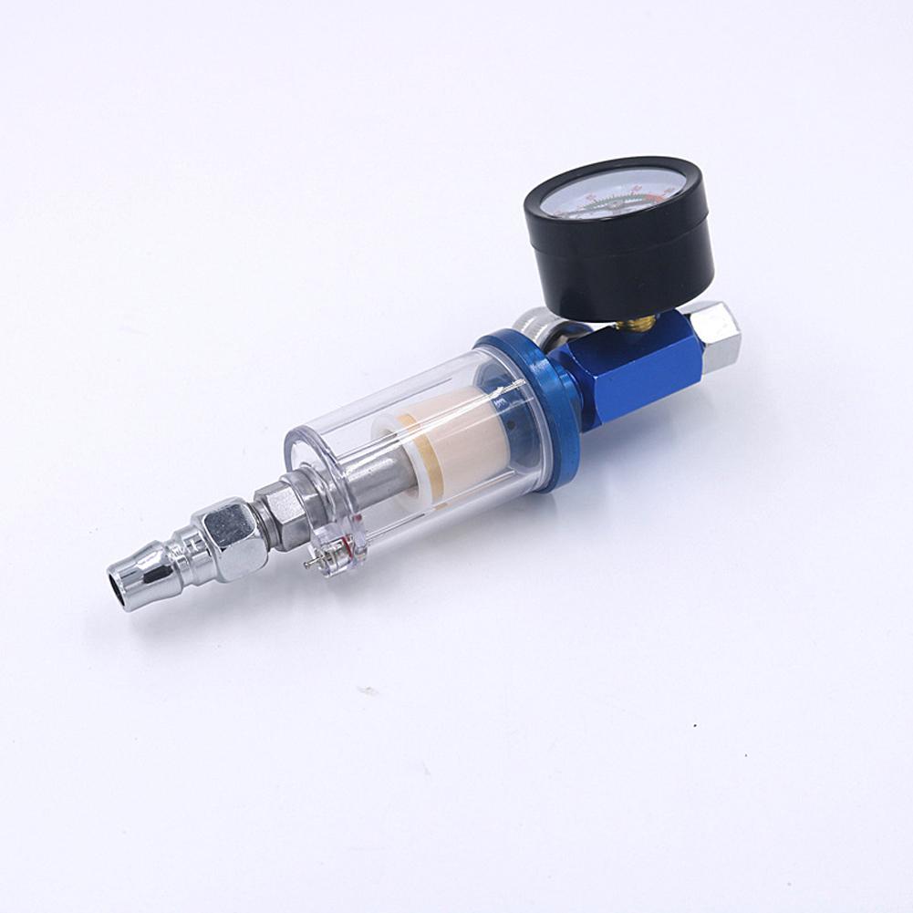 Spray Gun Air Regulator Gauge In-line Oil Water Trap Filter Separator JP/EU/US Adapter Air Pressure Regulator Gauge for Airbrush