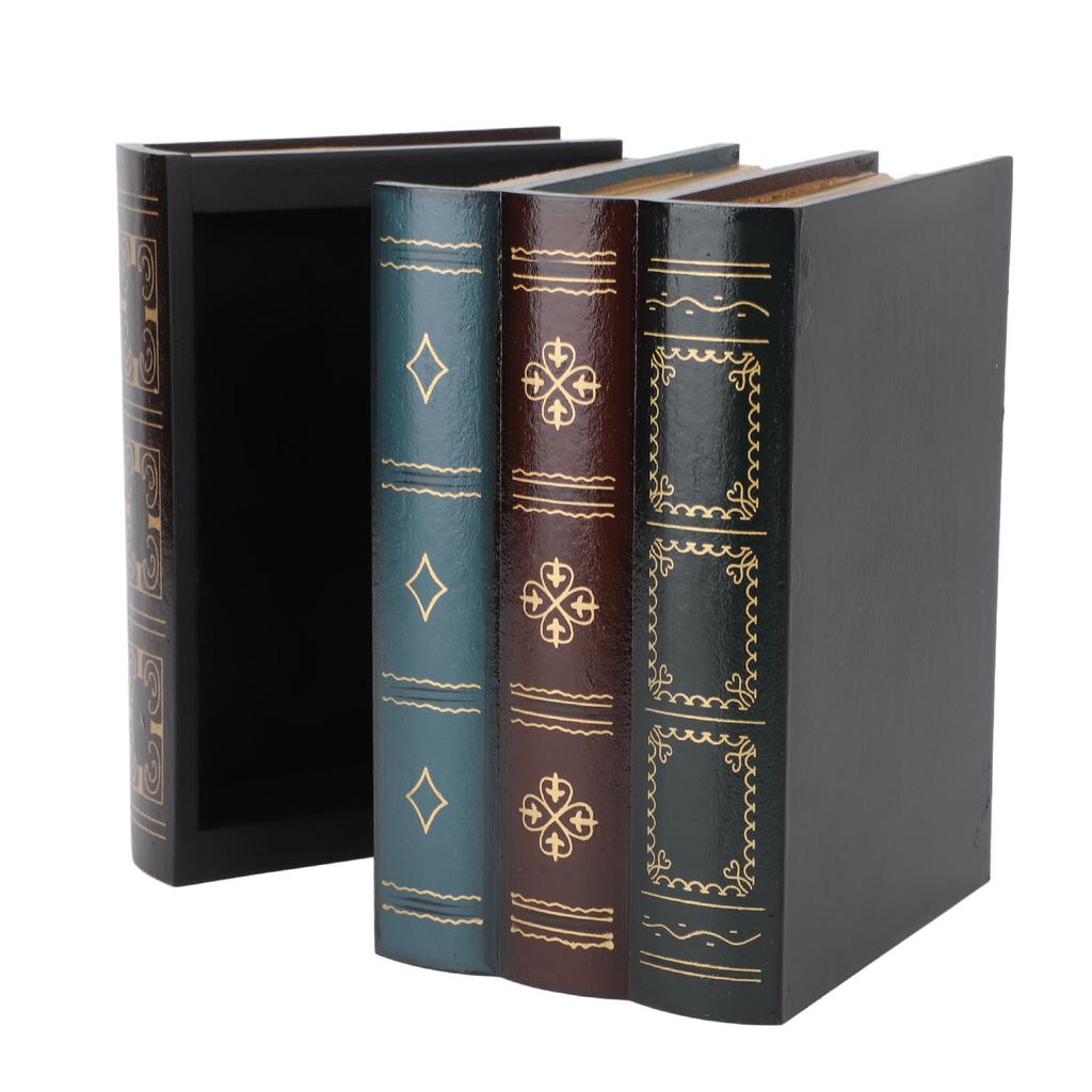 Aufbewahrungsbox in Buchform Antik Vintage Dichtfaserplatte Vielseitige Fake-Buch-Dekoration für Café Bücherregal Foto-Requisiten