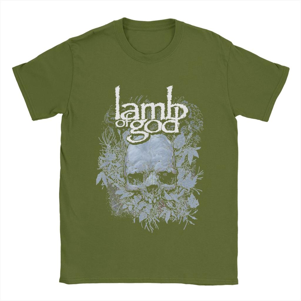 Lamb Of God Skull T-Shirts Men Crazy Cotton Tees Round Neck Short Sleeve T Shirt Birthday Present Clothes