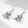 Huitan Creative Colorful Christmas Tree Drop Earrings for Women Shiny Fancy Cubic Zirconia Festival  Charms Party