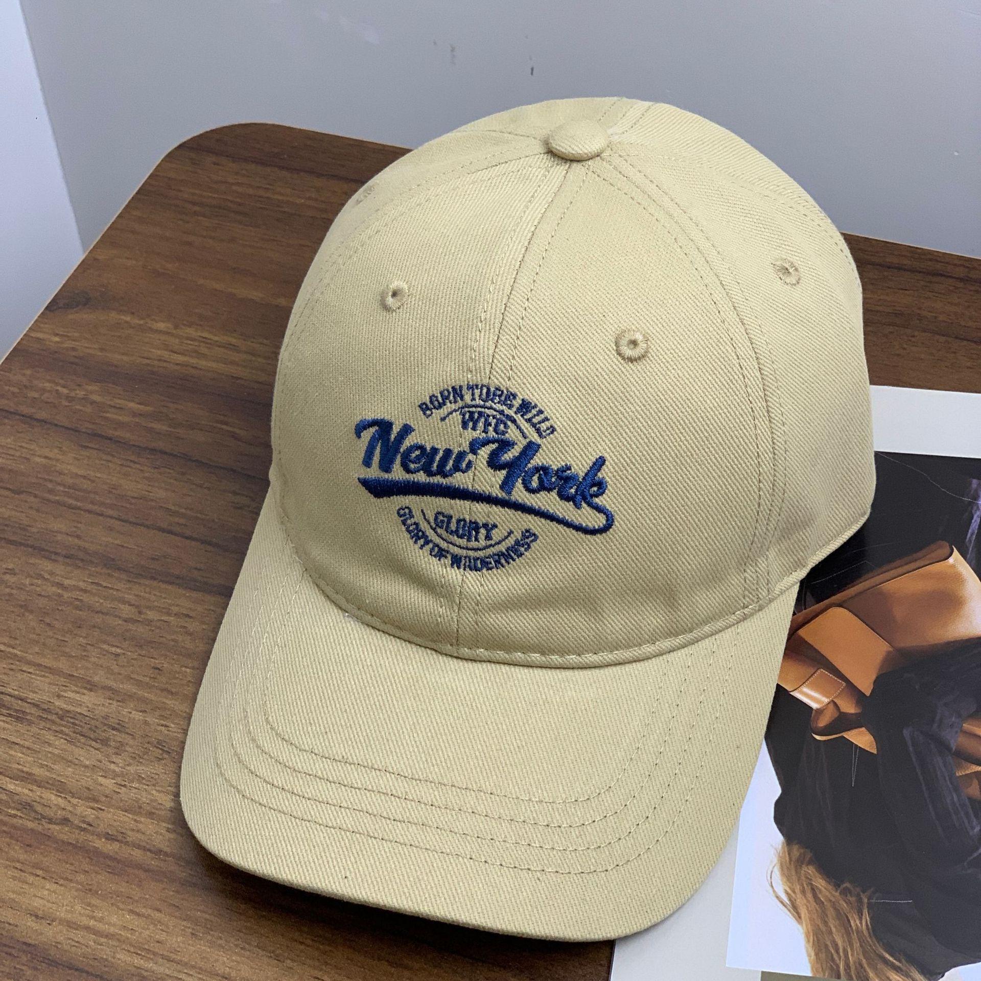 

Американская ретро бейсболка с вышивкой букв для женщин на весну и лето, повседневная и универсальная, для шопинга, бейсболка, подчеркивающая лицо M（56-58cm）