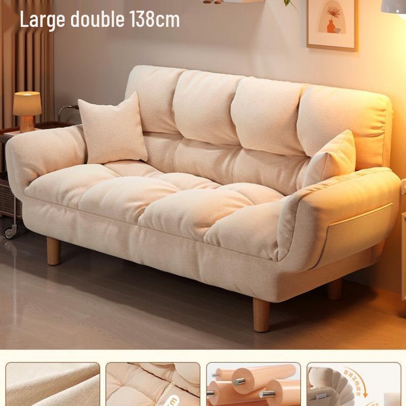 Compact Folding Sleep Sofa for Small Apartments - Double Bed and Reclining Backrest for Bedroom or Rental Homes