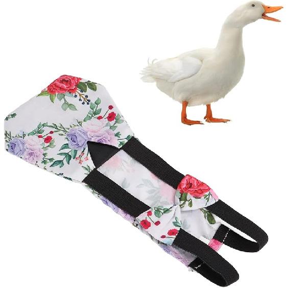 Pet Chicken Diapers,Chicken Goose Duck Loose Tight Belt Diapers Poop Pocket Diapers Peony Flower Pattern for Poultry Pet Used(L)