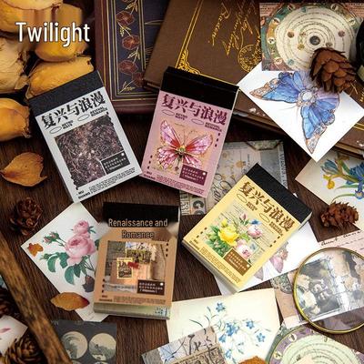 Twilight Retro Sticker Book: Romantic Renaissance Series for Journaling & DIY Collage - 4 Styles Available