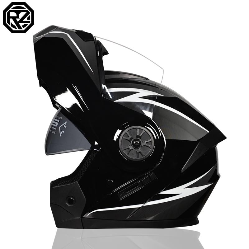 Latest DOT Approved Safety Modular Flip Motorcycle Helmet Voyage Racing Dual Lens Helmet Interior Visor ORZ