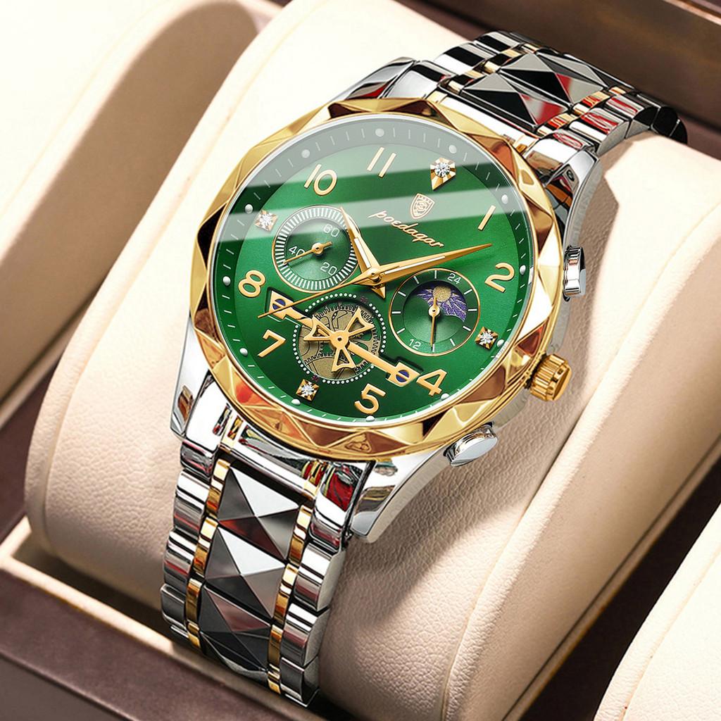 Swiss P972 Quartz Mens Watch With Luminous Dial Waterproof For Casual Wear