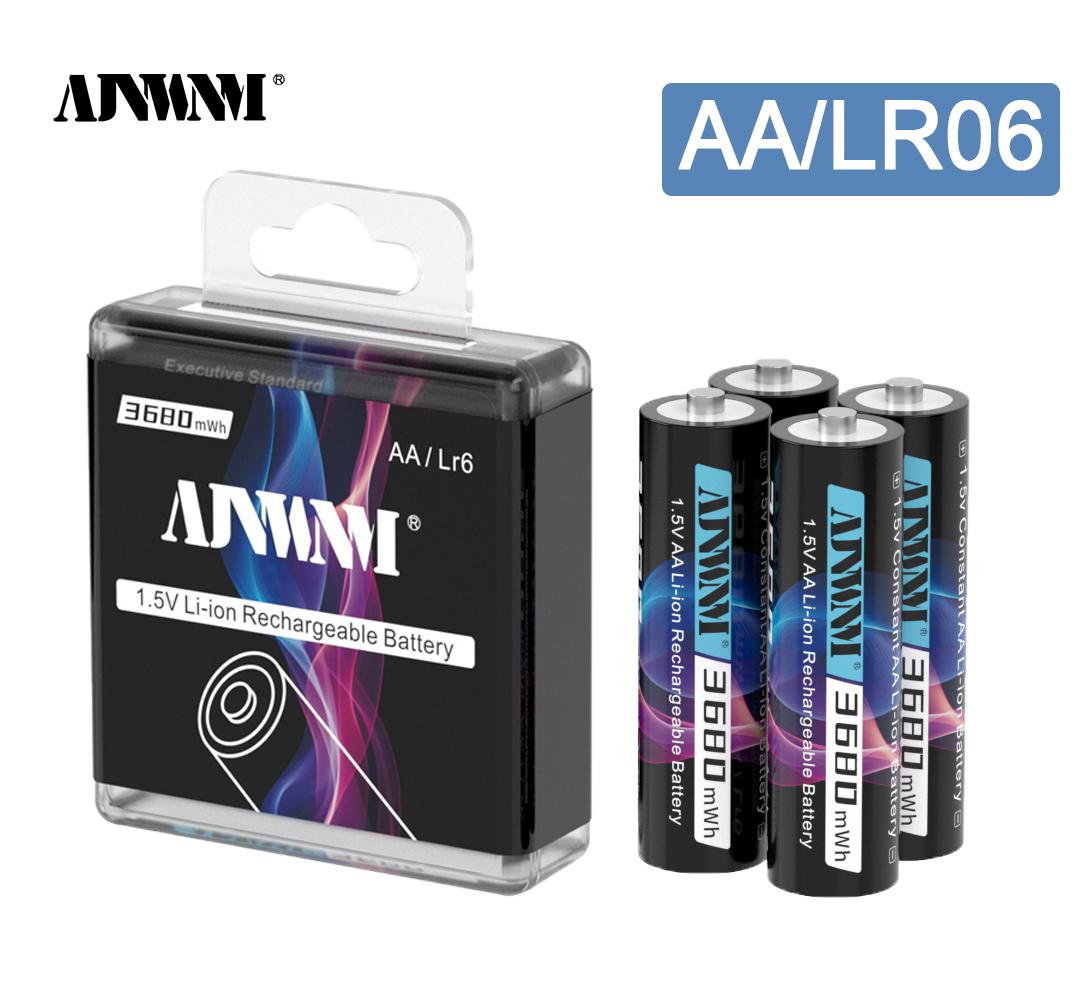 

AJNWNM AA 1.5V Li-ion Batterys 3680mWh Battery Li-ion Battery Charger 1.5V AA Lithium Battery for Flashlight Toy Car Battery Pack
