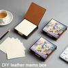PU DIY Crystal Art Sticky Notes Holder with 160 Sheets Crystal Art Note Box for Home Office and  Supplies