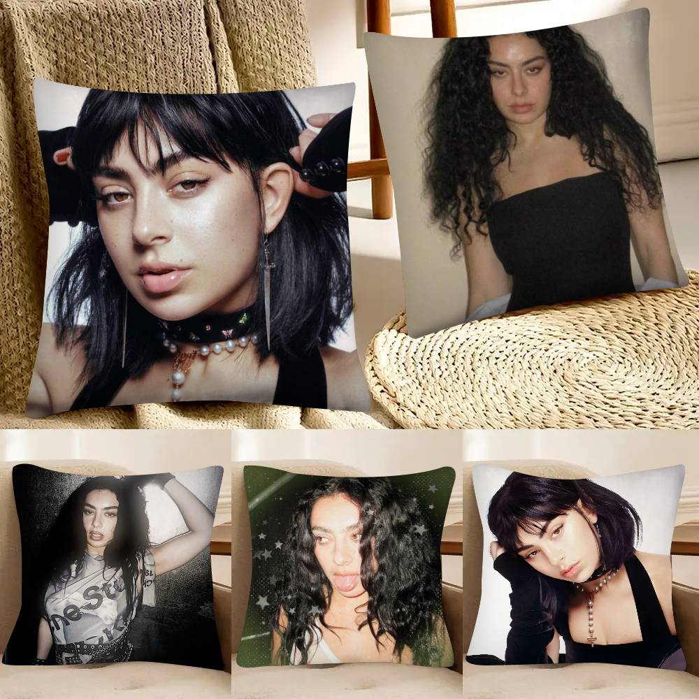 Singer Charli Xcx Pillow Case Fashion Square Pillowcase Bedroom Sofa Room Ins Decoration Leisure