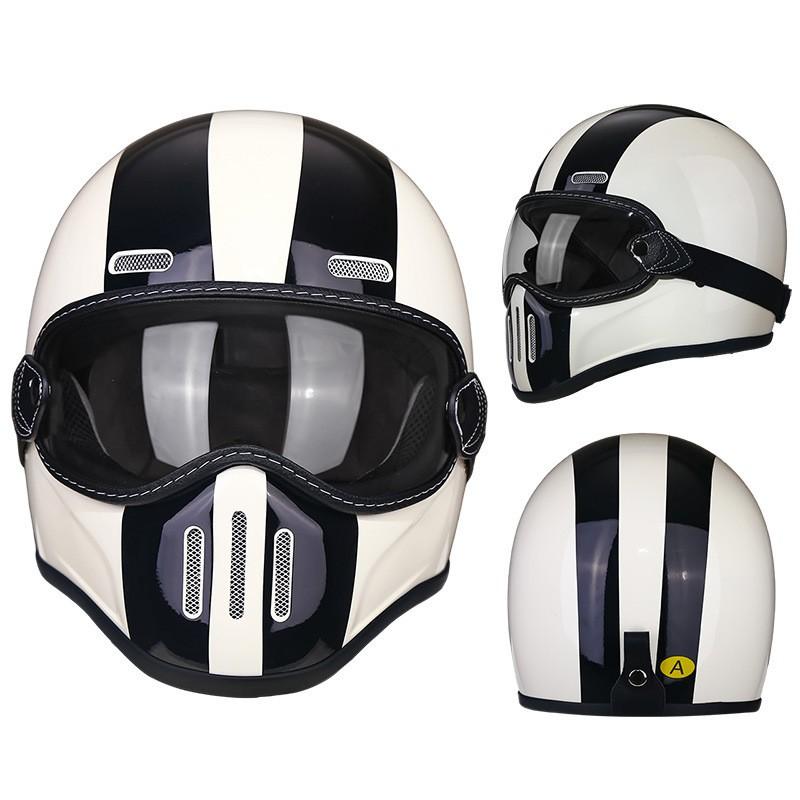 Fiberglass Retro Full Face Motorcycle Helmet Men Women Small Shell Pig Nose Design Harley Cruiser Style
