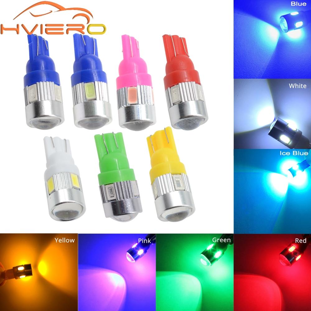 Buy 1pcs T10 W5W 194 Xenon White Blue Red Car LED 6SMD 5630 Bulbs