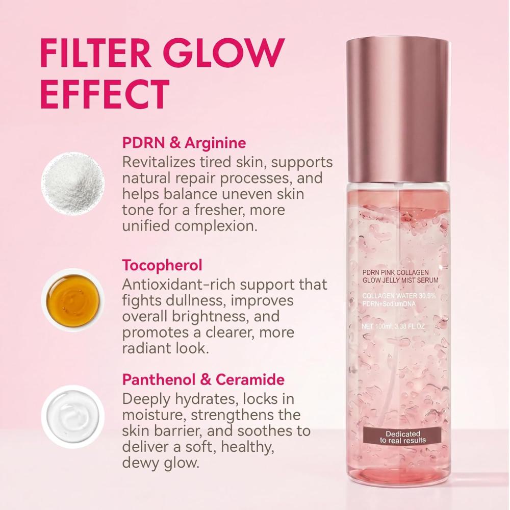 medicube PDRN Pink Collagen Glow Jelly Mist Serum 100ml (Limited Edition set 1+1)