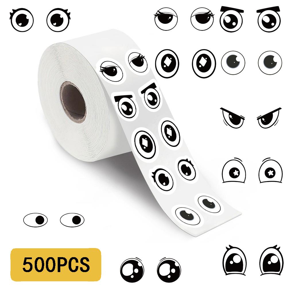 500 Stuks/rol Kleine Expressie Ogen Cartoon Stickers Schattige Blik Telefoon Cafe Esthetisch Streetwear Graffiti Fiets Sticker