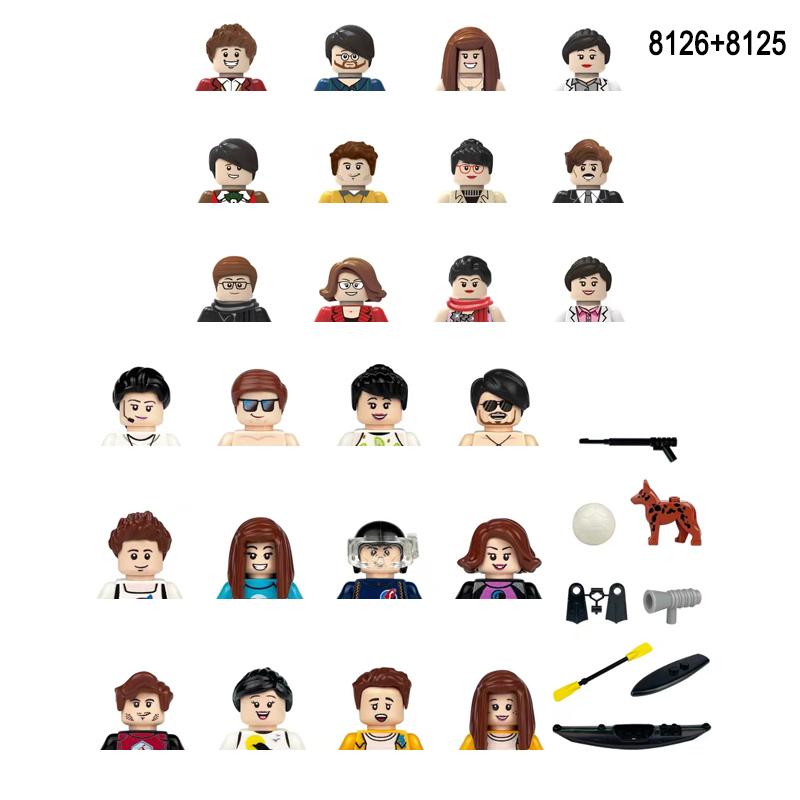 Kids 3D Family Figures Set Building Blocks City Worker Fireman Doctor Dolls Bricks Educational Toys For Children Birthday Gift