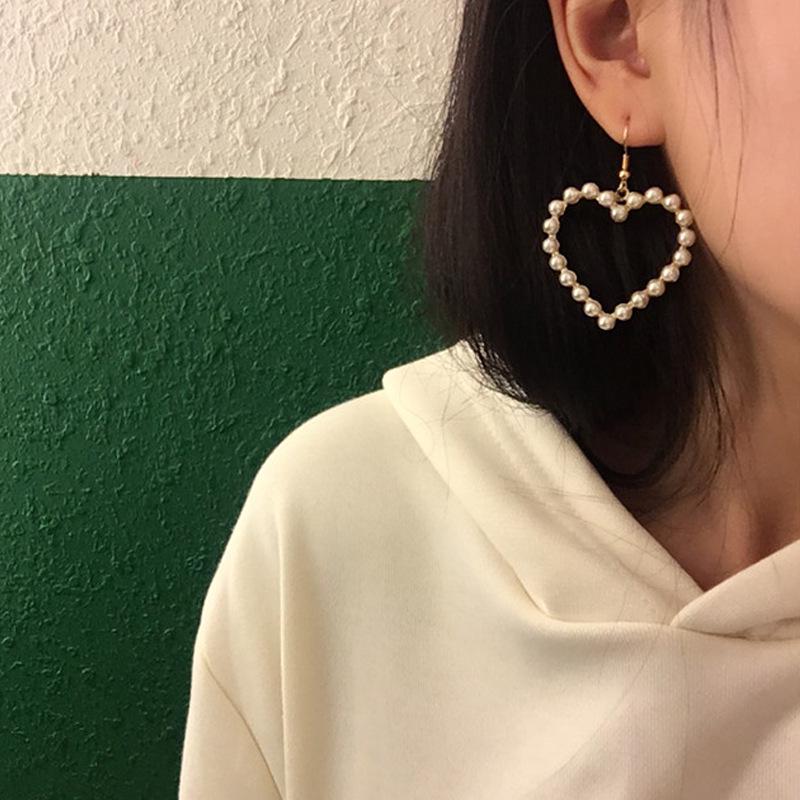 Ohrringe Für Damen Gold Modeschmuck Anhänger Mädchen Trend Geschenk Hängend Dangler Ohrhänger Verschluss Weiblich Herz Einfach