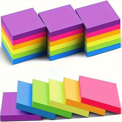 300 Stück Bunte Fluoreszierende Holz-Haftnotizen - Ideal Zum Hervorheben von Kursnotizen, Büro-Memos & Vokabellernen