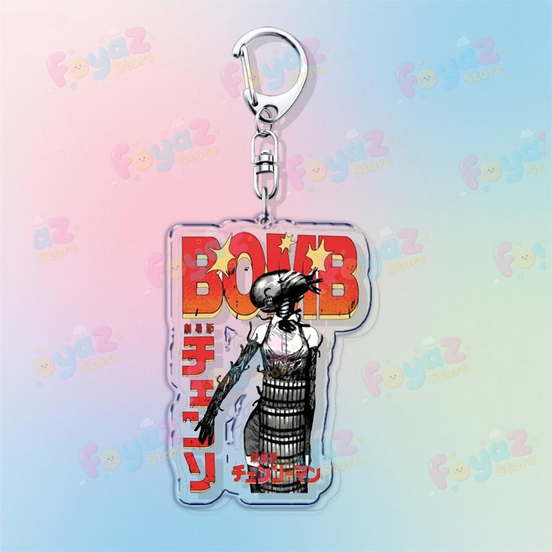Anime Reze Art Keychain Accessories Bag Charms Devil Manga Women Keyrings Jewelry Csm Chibi Fans Freinds Gift