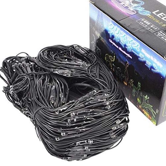 KOZUMUWAN LED Net Light, Illumination Light, Christmas Light, Classic, 360 Bulbs, 2M3M Length, Rainproof, Connectable, Controller Included, Memory
