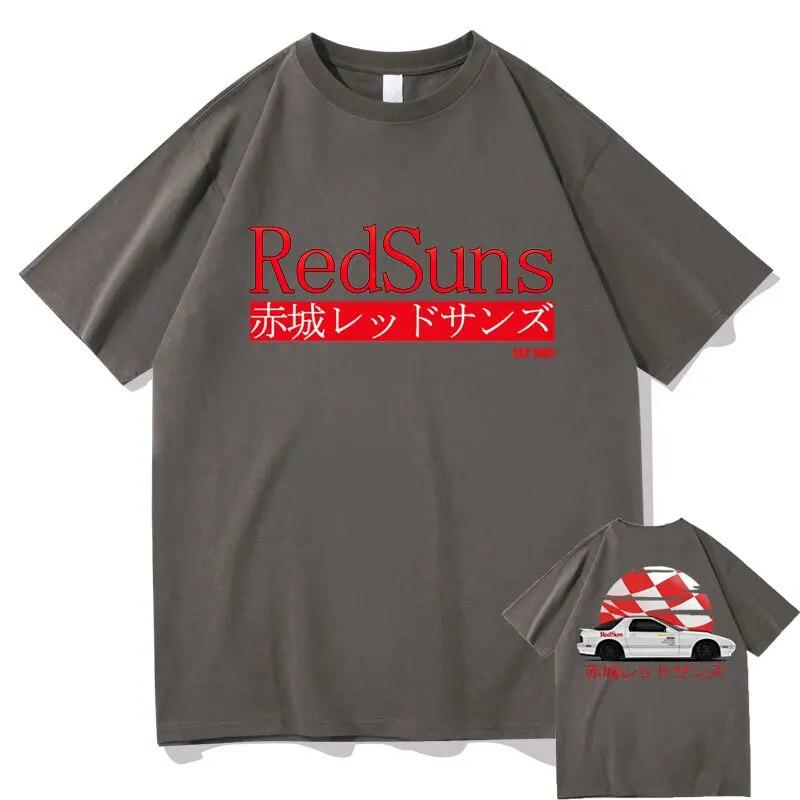 Tricou Unisex Anime Japonez Initial D Drift Akagi RedSuns Unisex Femei AE86 Topuri Imprimate Adolescent Tricou supradimensionat din bumbac de vară