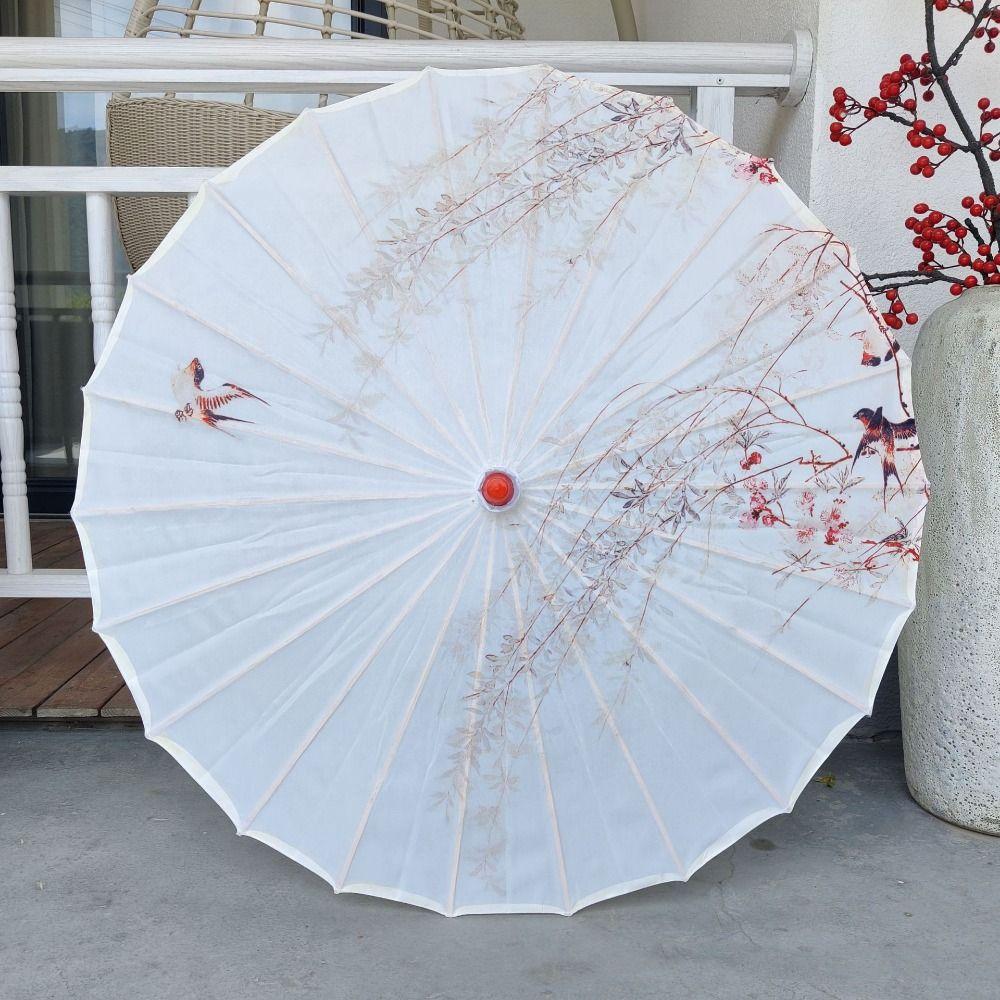 70 cm Silk Cloth Women Umbrella Chinese Style Folding Ancient Dance Umbrella Handheld Windproof Costume Parasol Hotel Ceiling