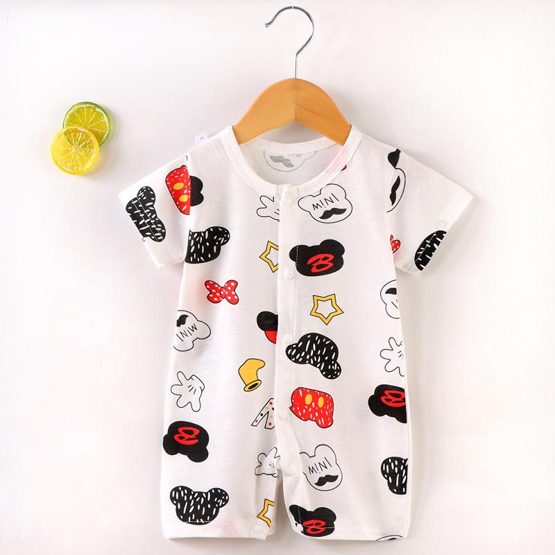 Newborn Baby Clothing Boy Girl Baby Clothes Items Cotton Bodysuit Summer Short Sleeve Romper Infant Toddler Sleepwear