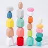 Colored Wooden Stacking Stones Balance Game - Children's Early Education Puzzle Toys