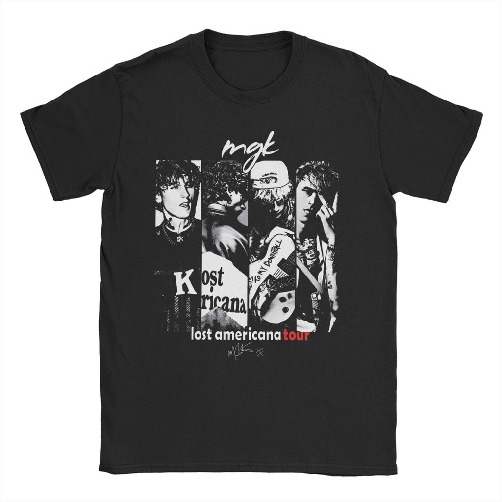 Unisex Women MGK Lost Americana Tour Rock T Shirts Pure Cotton Tops Hipster Short Sleeve O Neck Tees Birthday Gift T-Shirt