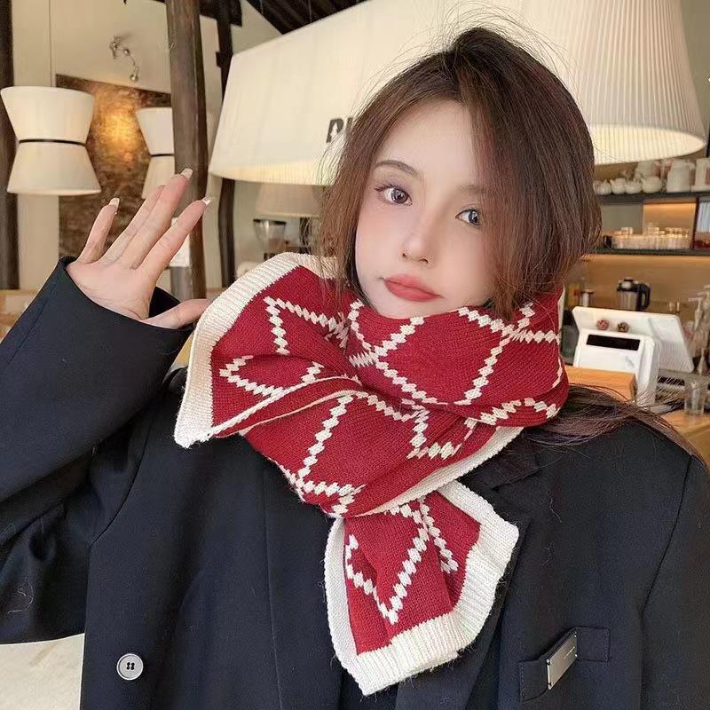 Unisex Thick Plaid Scarf: Korean & Japanese Styles, Autumn-Winter Cashmere Feel, Warm Tassel Shawl, Neck Warmer