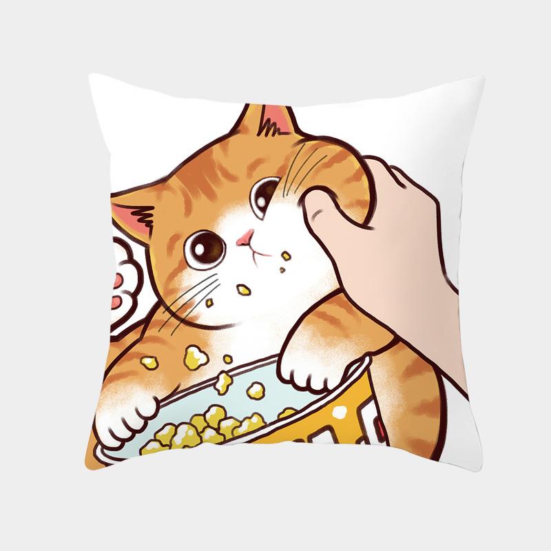 Funny Love Kiss Cute Cat Cushion Cover Cartoon Creative Naughty Cat Pillow Case Cover Home Textile Cat Pillow Covers Pillowcase