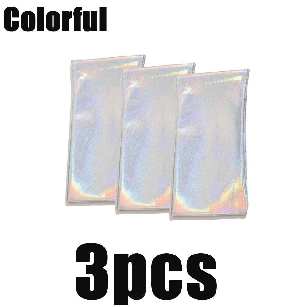1/3pcs Leather Glasses Storage Bag Soft Pu Waterproof Sunglasses Protector Case Dazzling Colors Pouch Portable Eyeglasses Storag