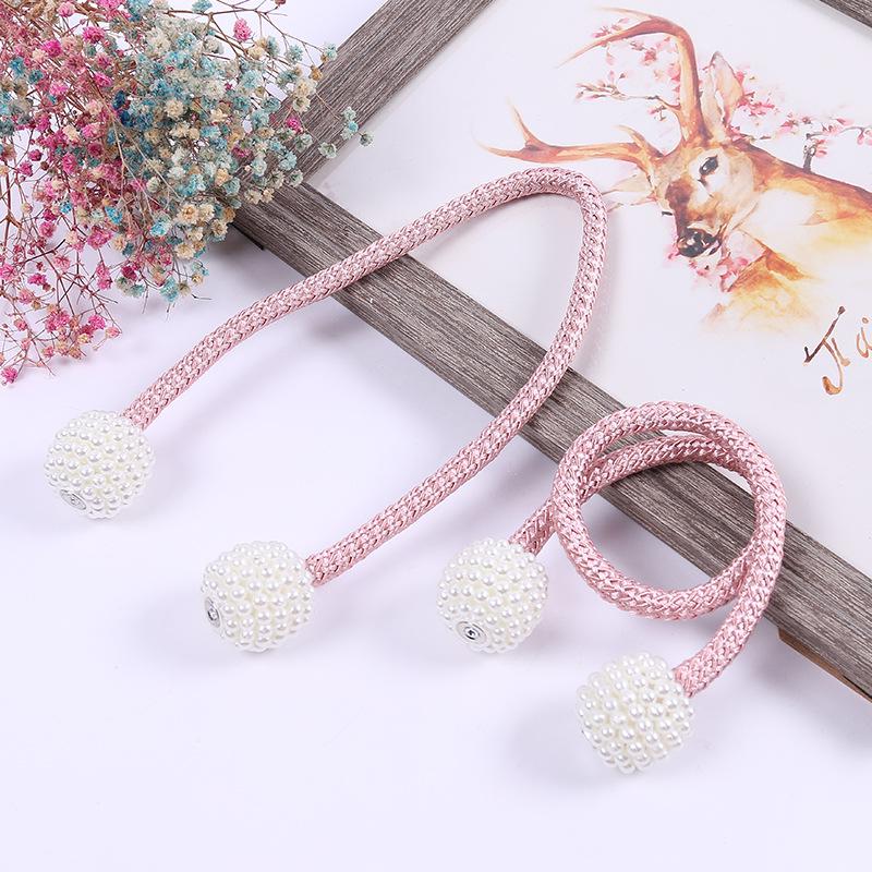 2025 Magnetic Curtain Tiebacks Braided Ball Buckle Punch Free Drapery Holdback Clips Tali Tirai Magnetik