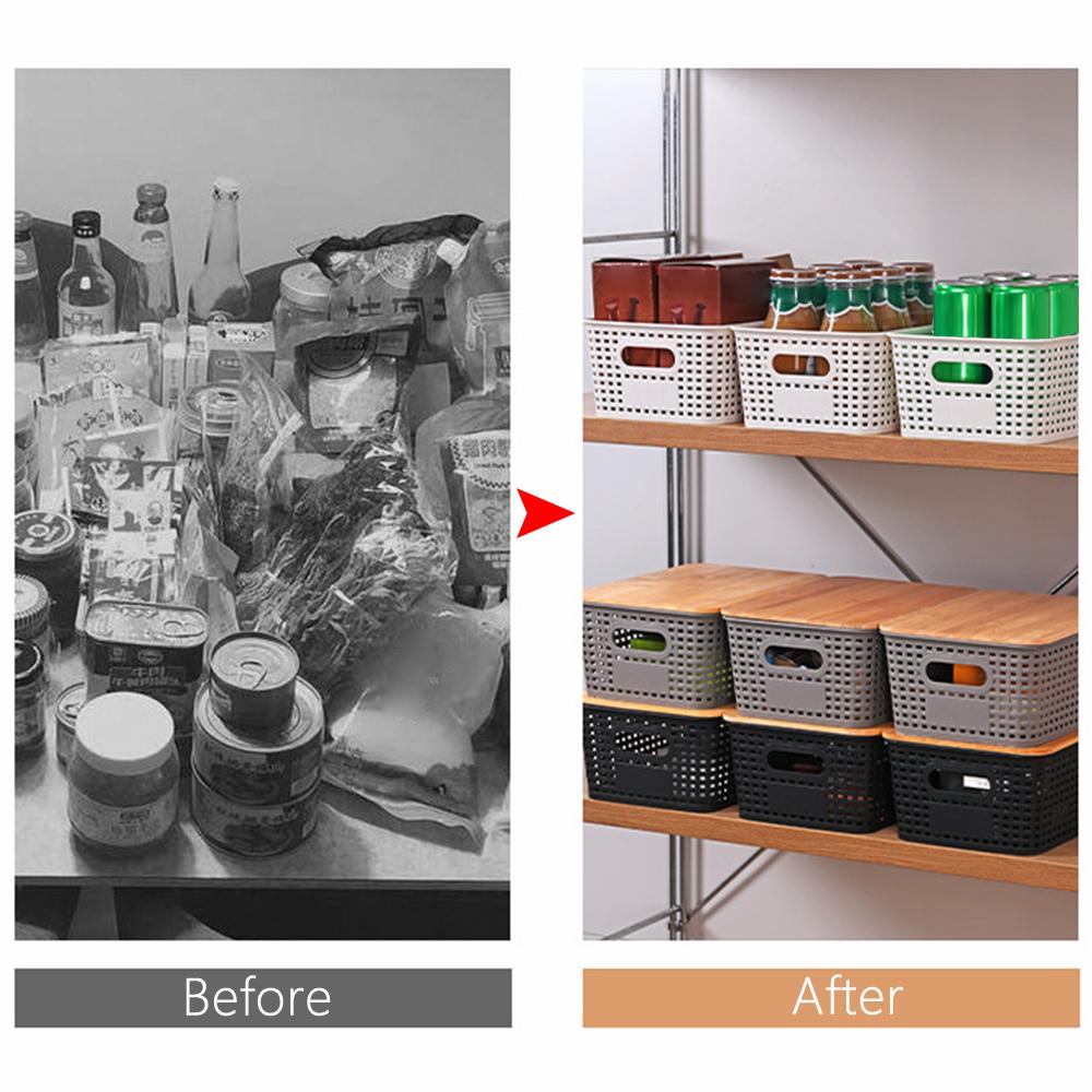 Large Capacity Storage Basket Plastic Seasoning Bottle Organizer Storage Box Home Decoration